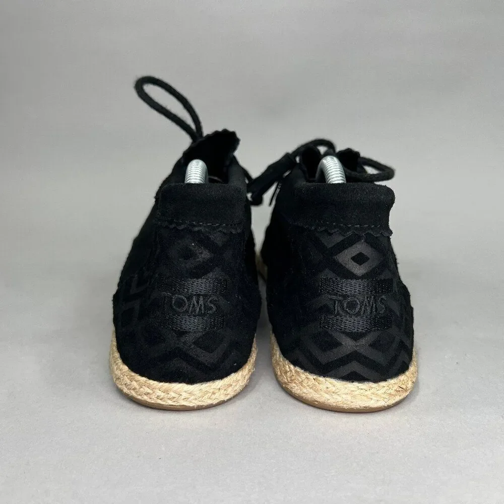Toms Women's‎ Size 6.5 Palmera Black Suede Espadrille Chukka Boots